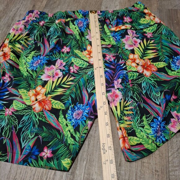 Tropical Floral Papi Swim Shorts Vibrant Beach Floral Loungewear Size Large - Picture 5 of 7